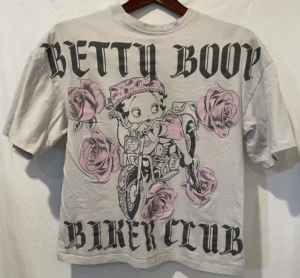 Betty Boop Motorcycle Club Fleischer Studio Graphic T-Shirt Ivory - S